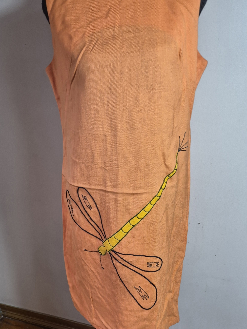 RARE VINTAGE 1960s LINEN SLEEVELESS MOD SHIFT DRESS By SONNI of California NewS